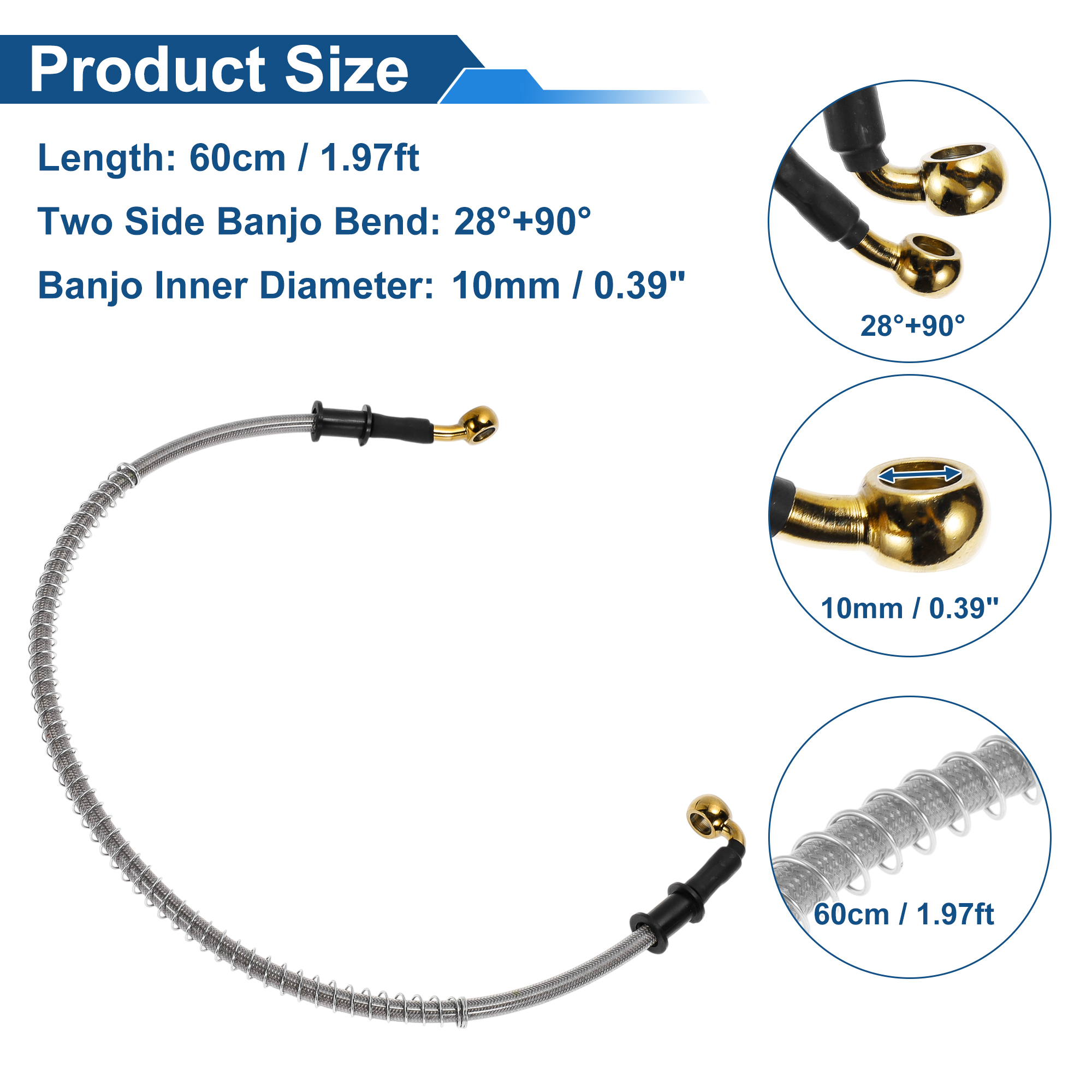 UXCELL 60cm Motorcycle Brake C - Braided Line 리뷰 및 가격