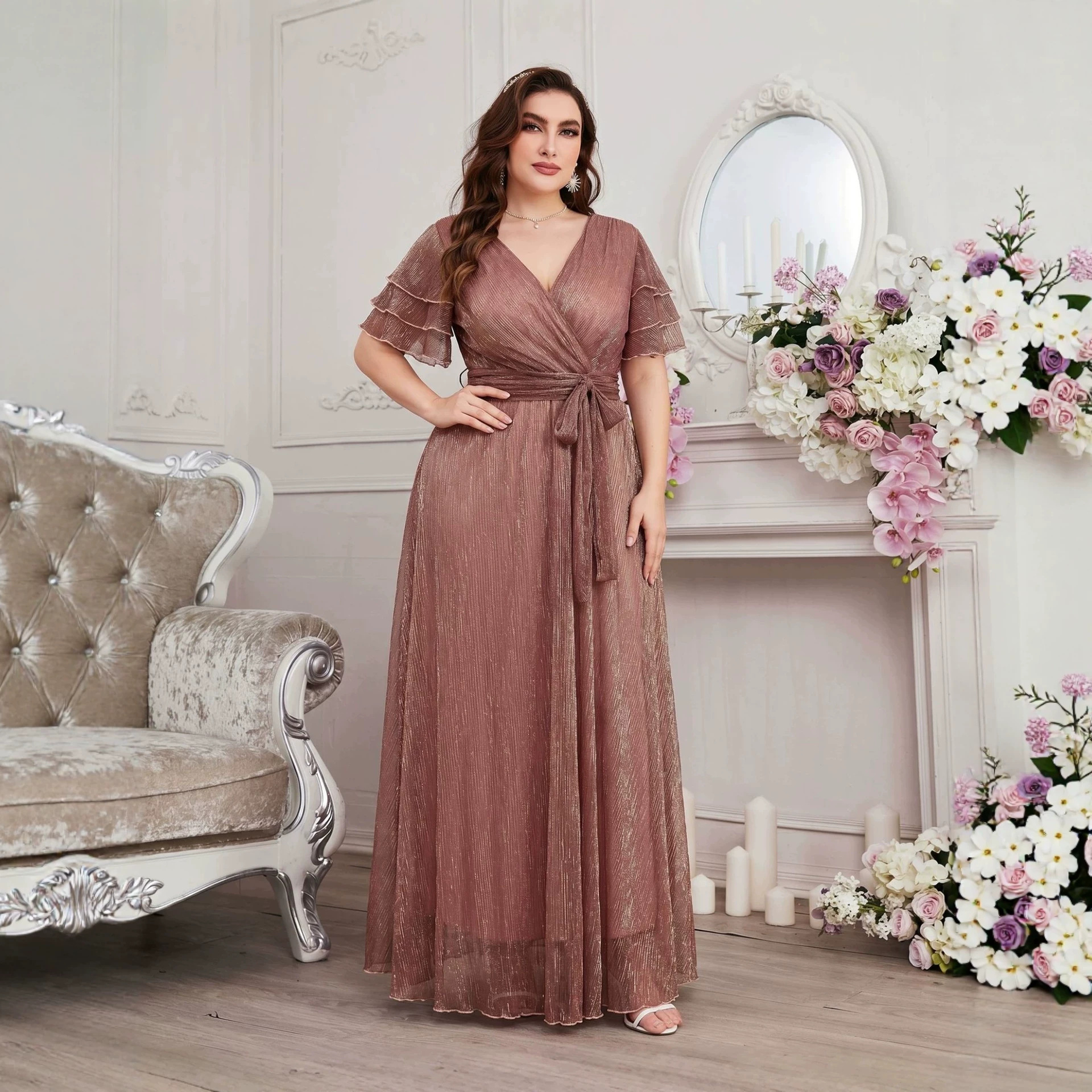 Luxury Curvy Blush Gold Glitte - Fly Line 리뷰 및 가격