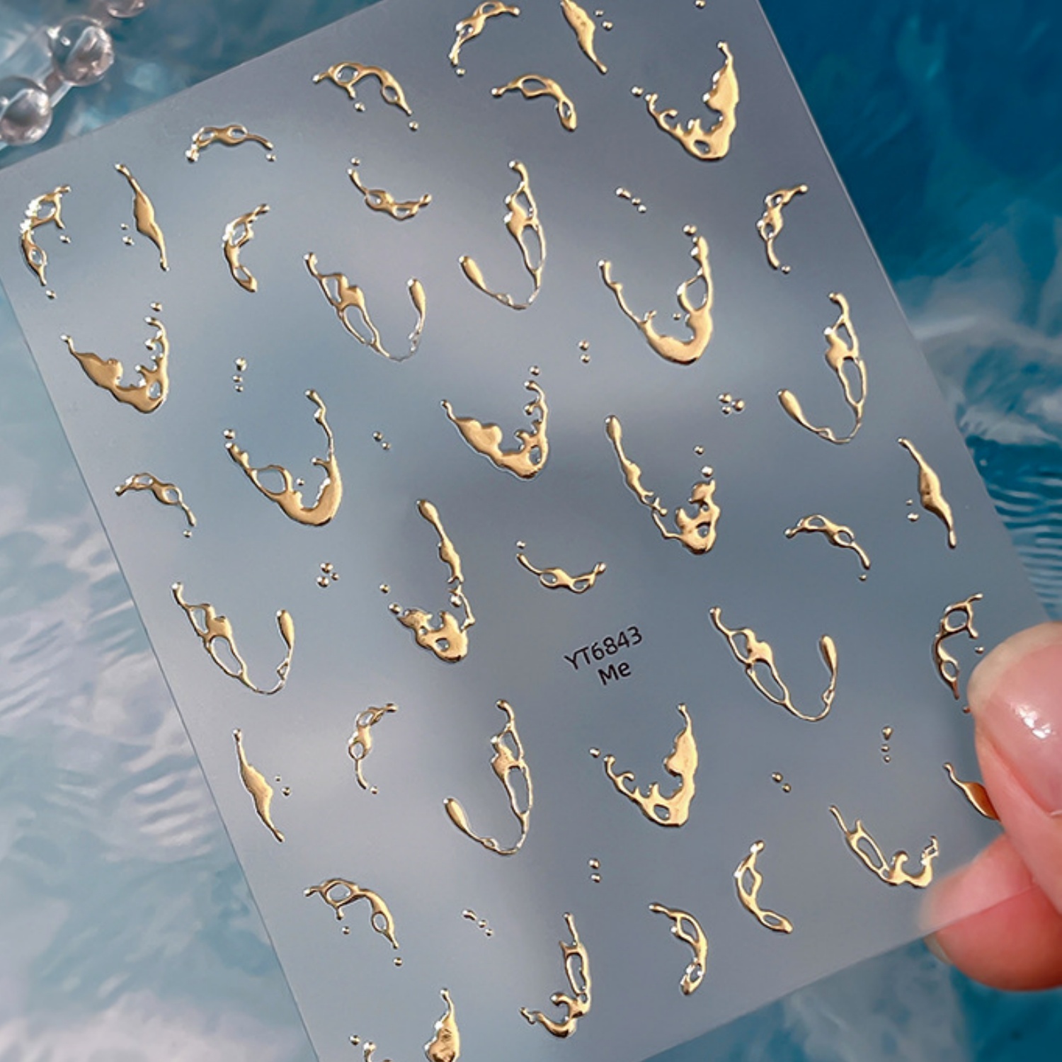 Gold Foil Water Splash 5D Nail - Freshwater Line 리뷰 및 가격