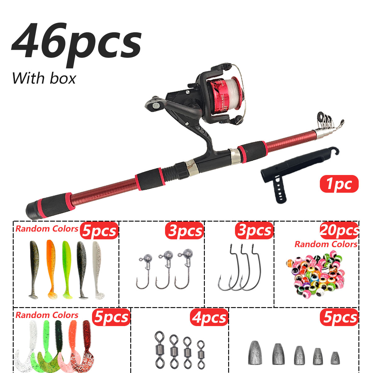 46Pcs Telescopic Fishing Rod R - Freshwater Line 리뷰 및 가격