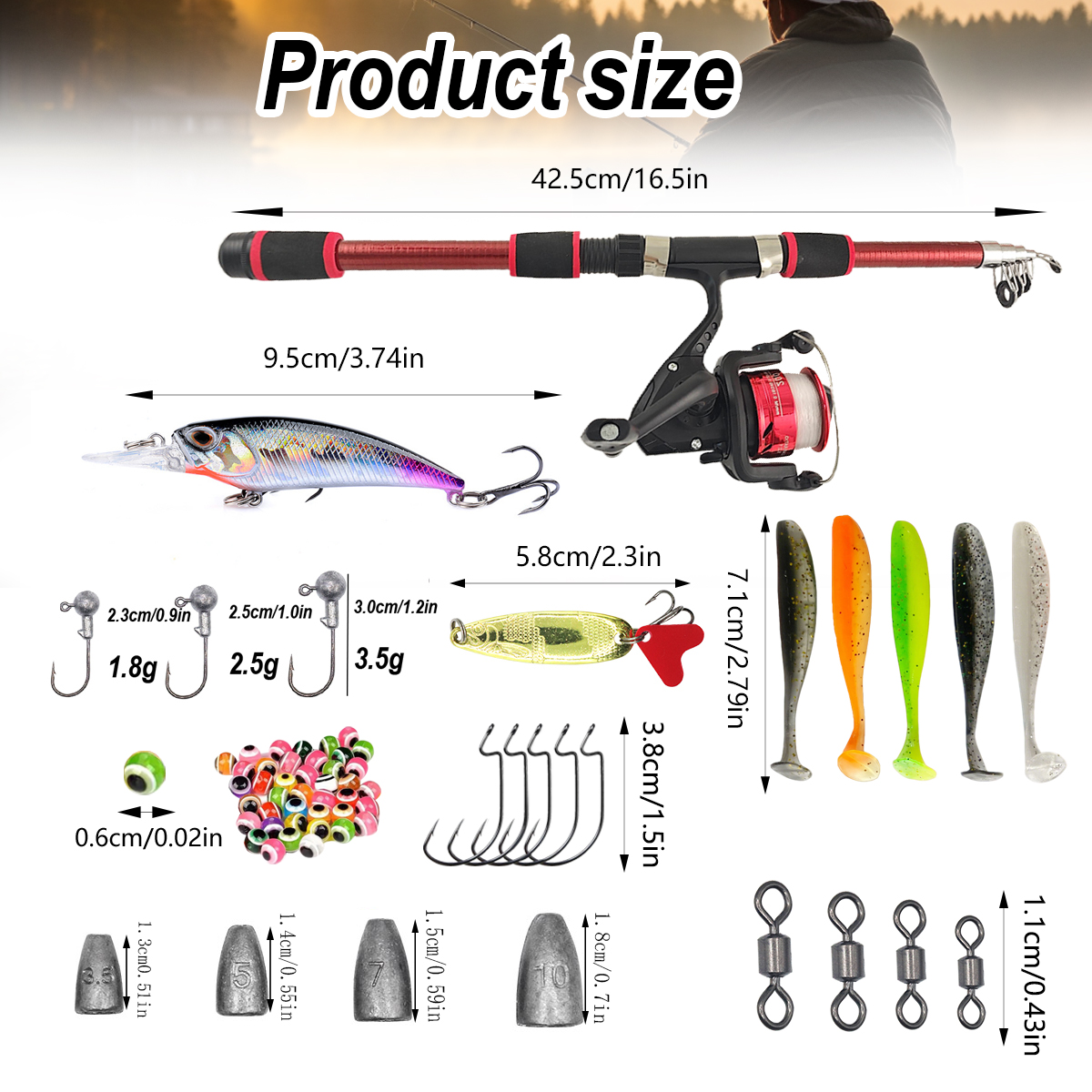 46Pcs Telescopic Fishing Rod R - Freshwater Line 리뷰 및 가격