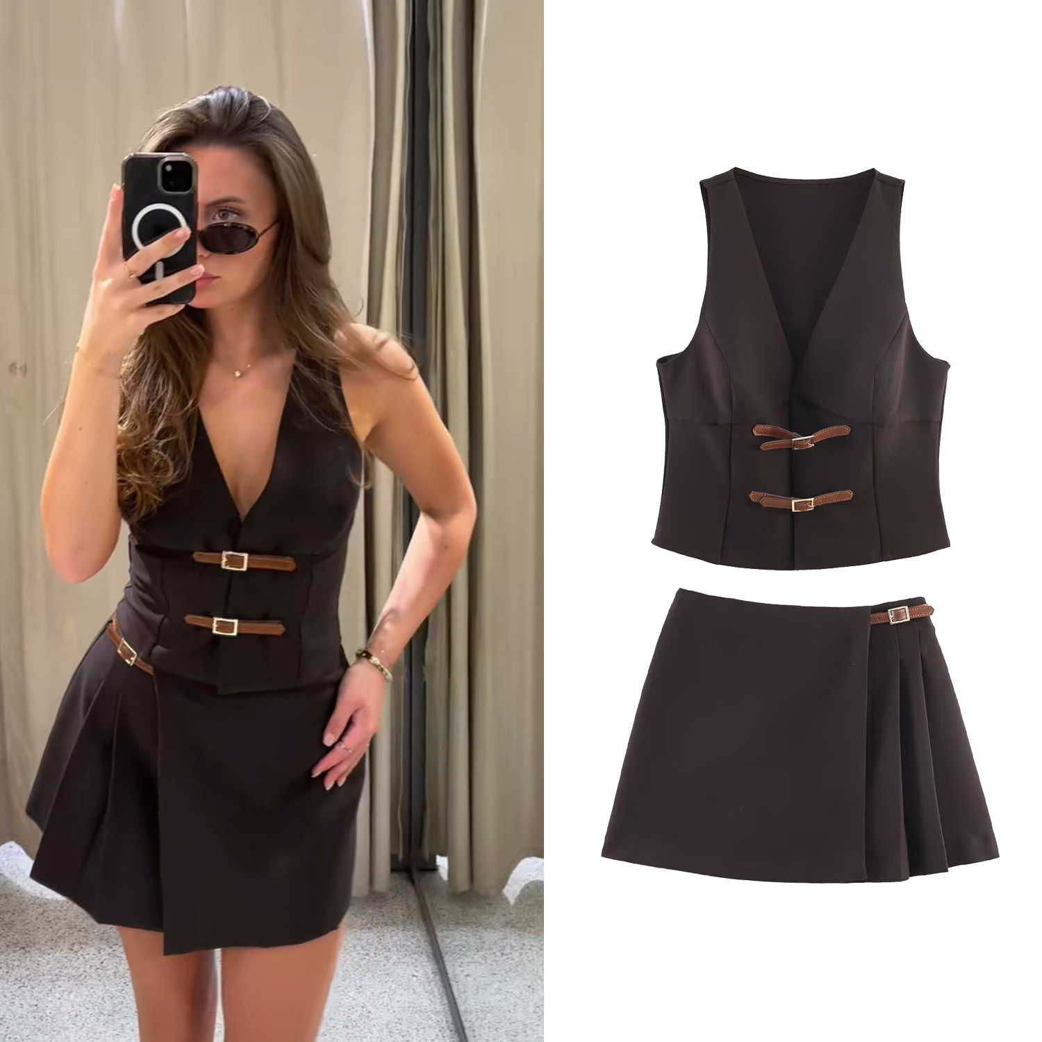 Women Short Skirt Sets Spring  - Fly Line 리뷰 및 가격