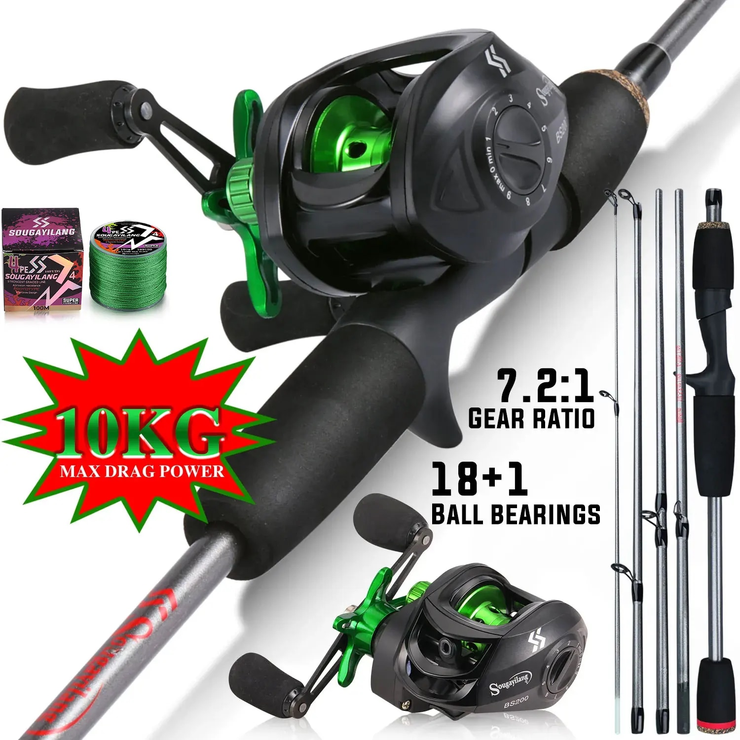 Sougayilang Fishing Rod Combo  - Fishing Line Spooler 리뷰 및 가격