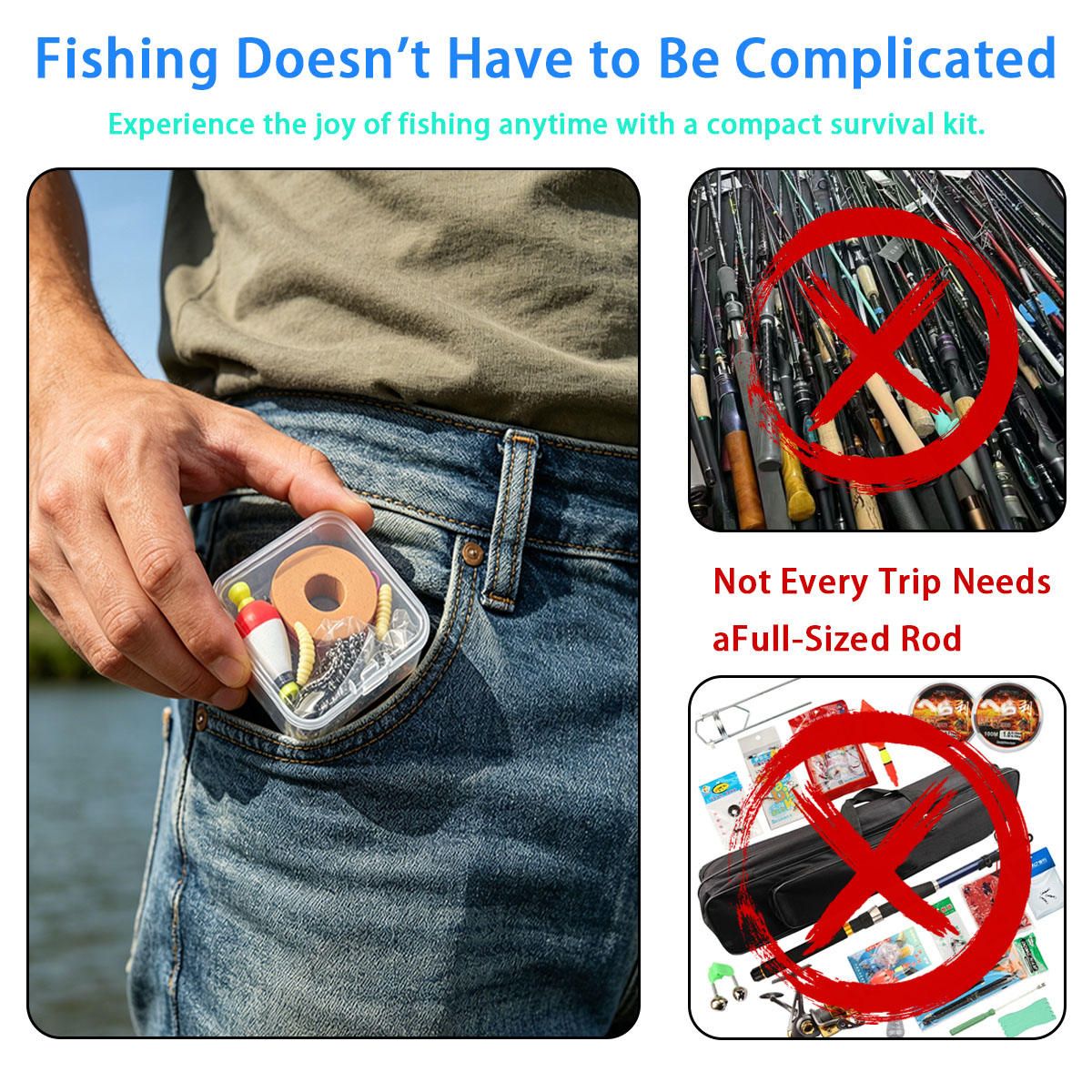 Portable Emergency Fishing Gea - Fishing Line Box 리뷰 및 가격