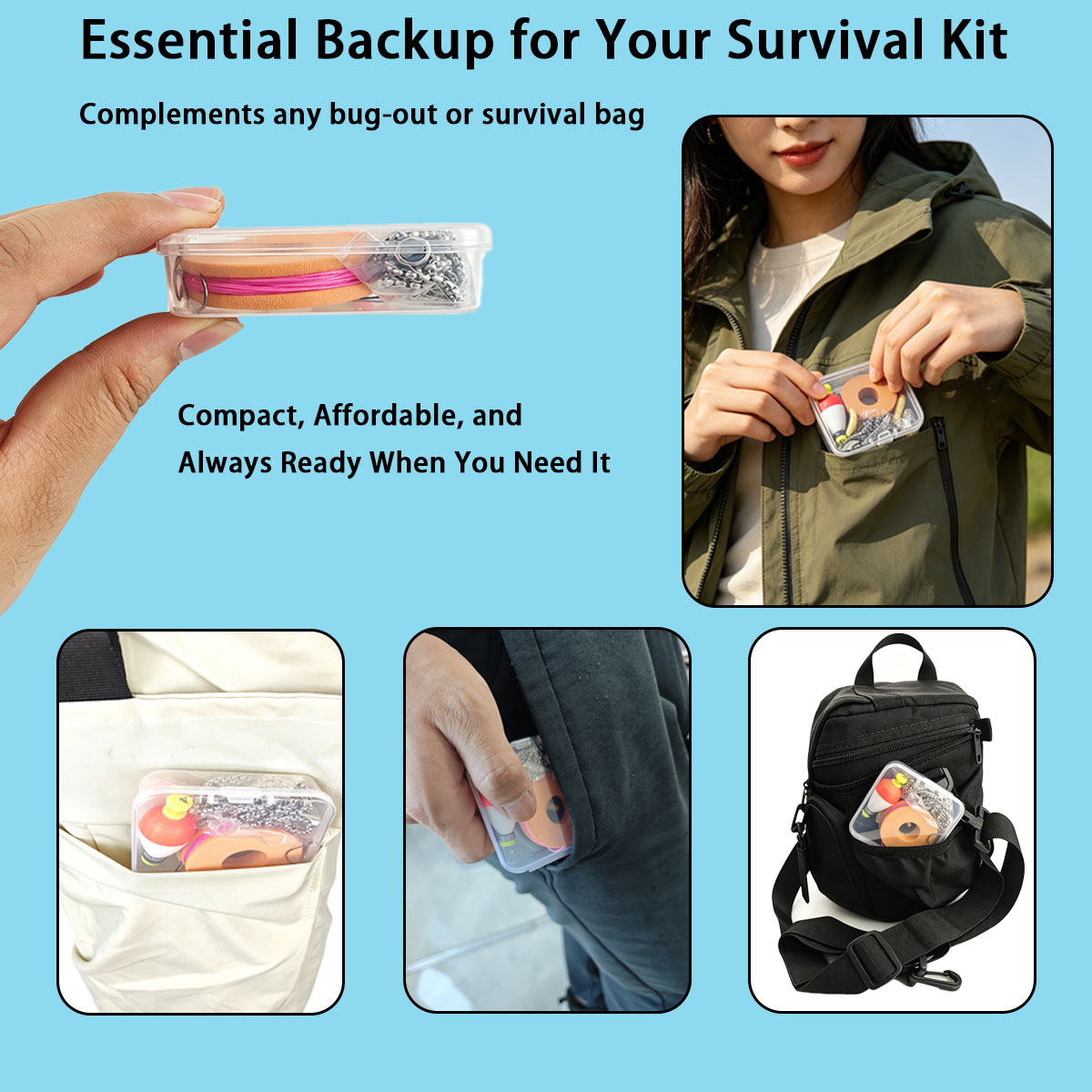 Portable Emergency Fishing Gea - Fishing Line Box 리뷰 및 가격