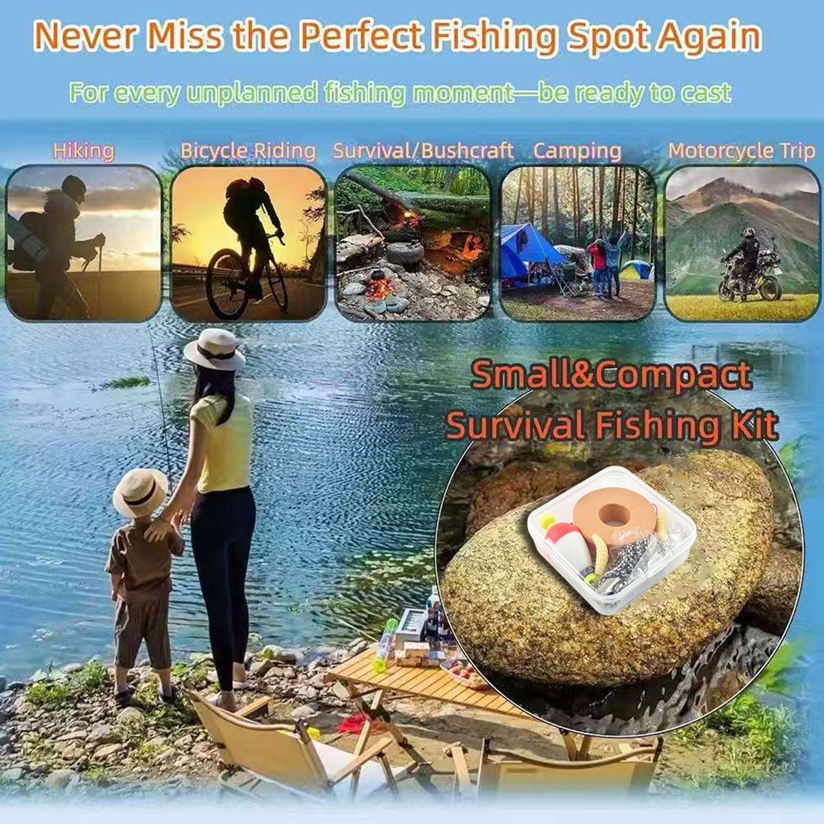 Portable Emergency Fishing Gea - Fishing Line Box 리뷰 및 가격