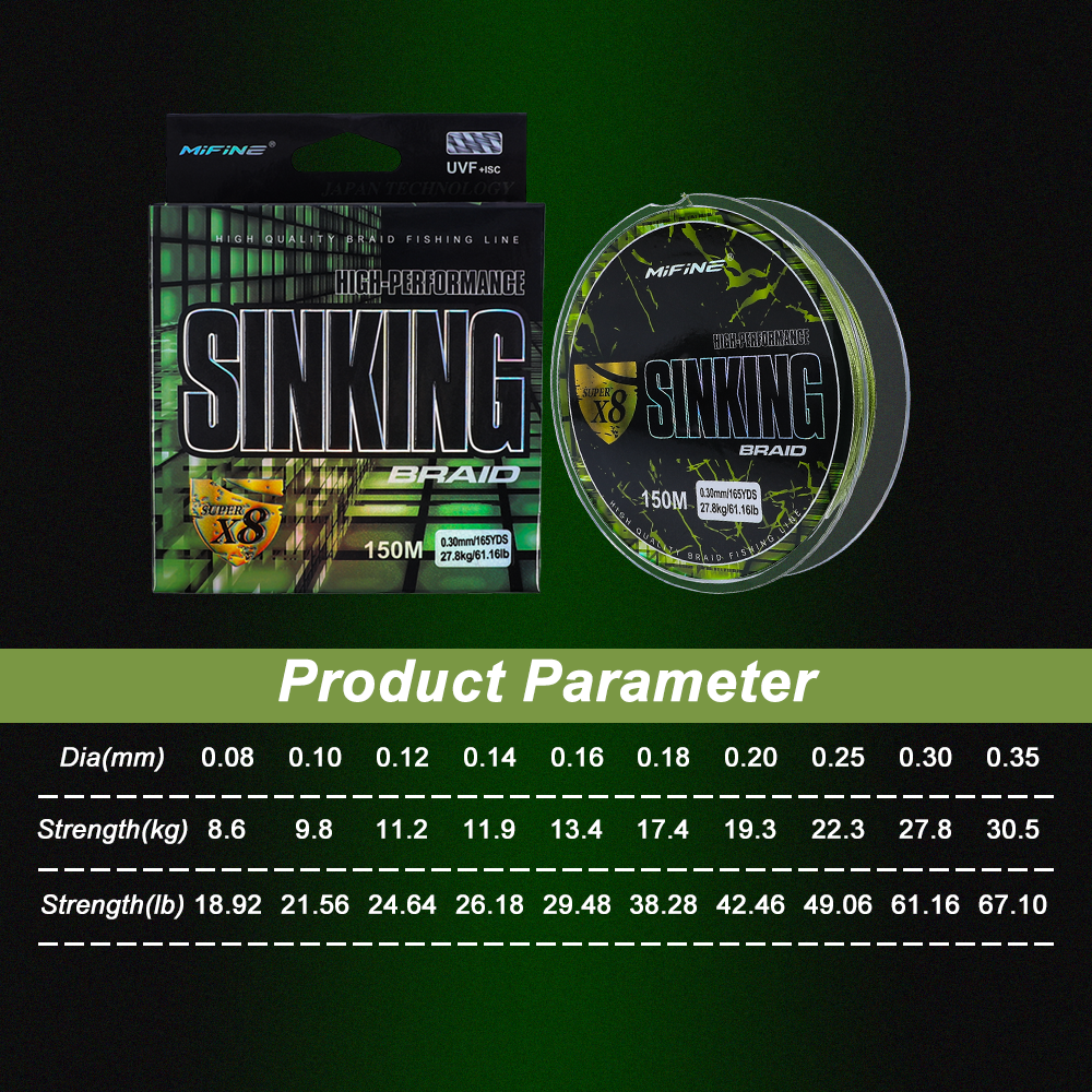 MIFINE SINKING X8 High-Perform - Ice Fishing Line 리뷰 및 가격